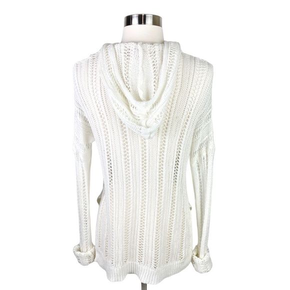 Poof! Knit Crocheted Hoodie Pullover Top - Size Medium - Picture 3 of 4